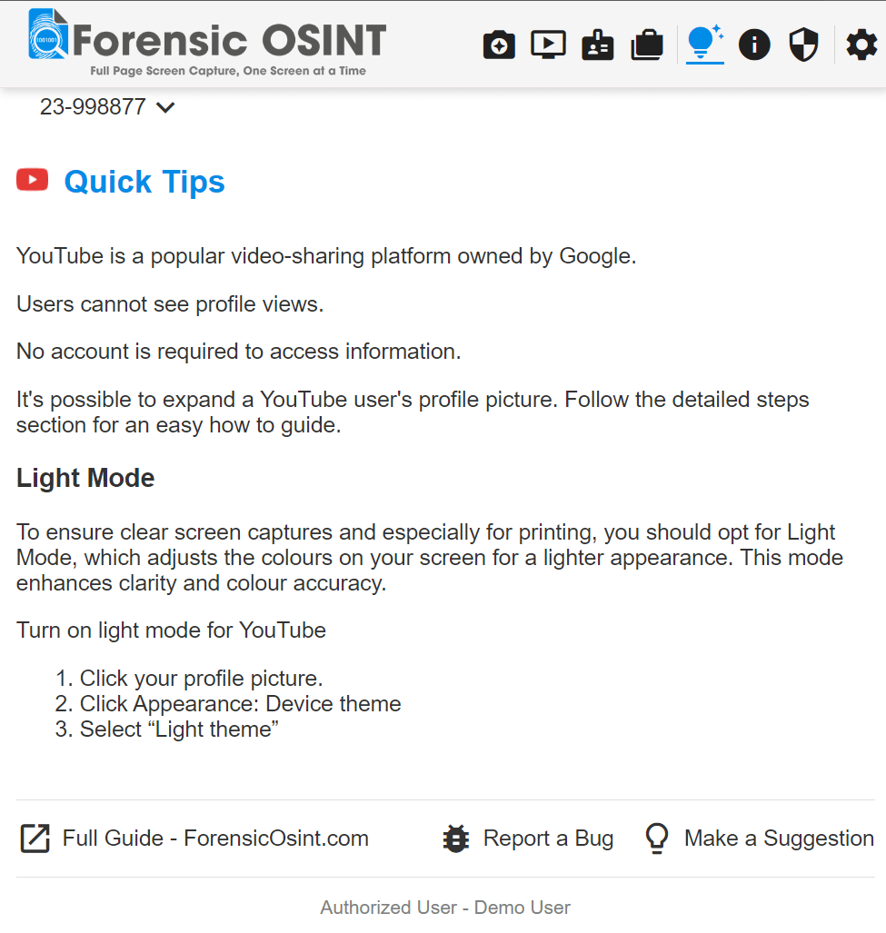 Forensic OSINT Quick Tips
