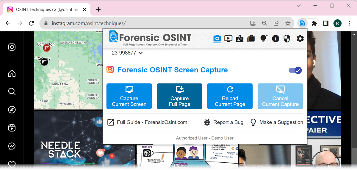Forensic OSINT Web Capture Extension