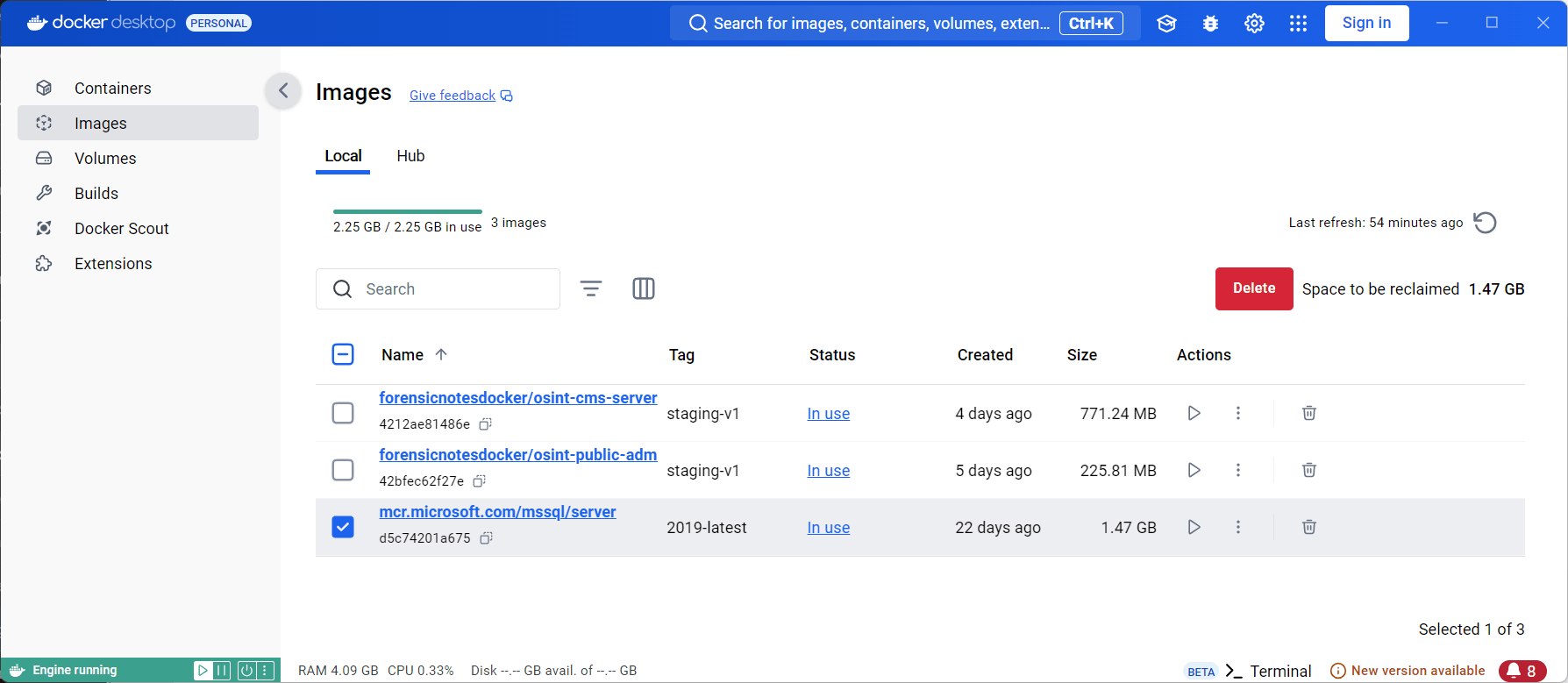 Docker Images for Forensic OSINT Backend