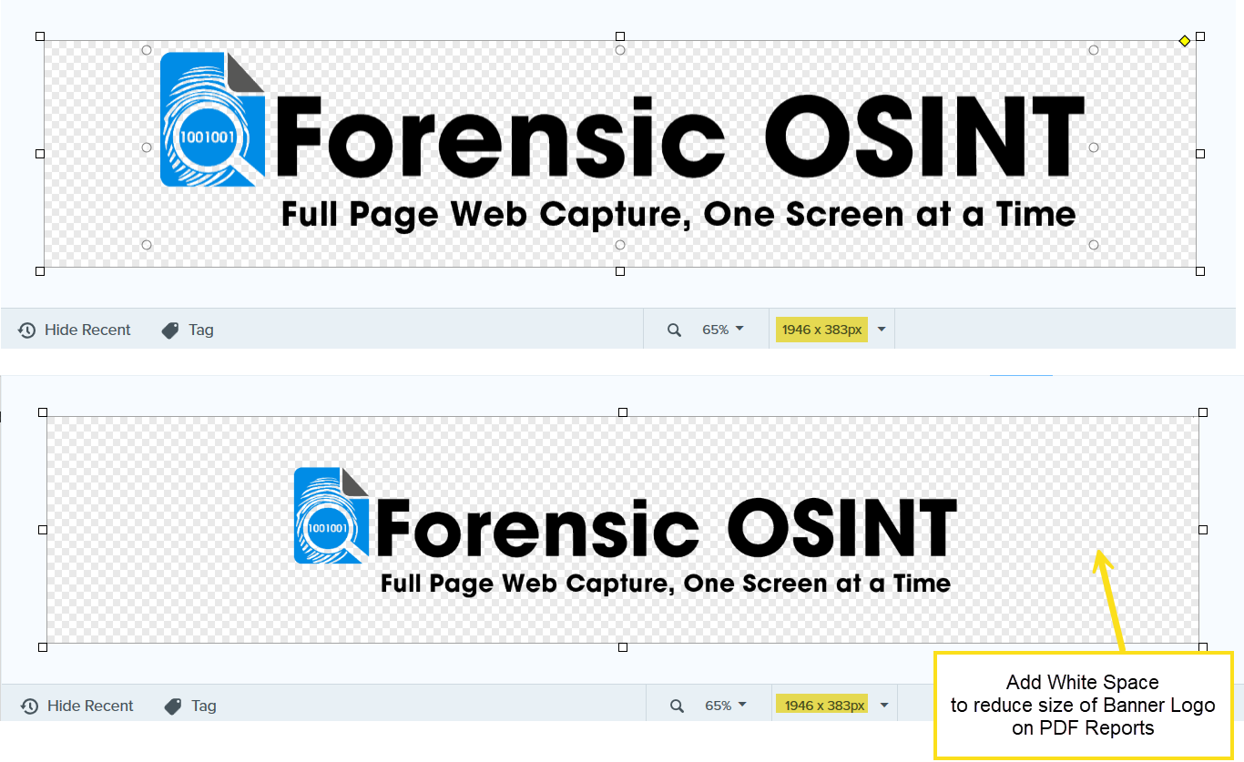 Banner comparison showing difference when white space is added