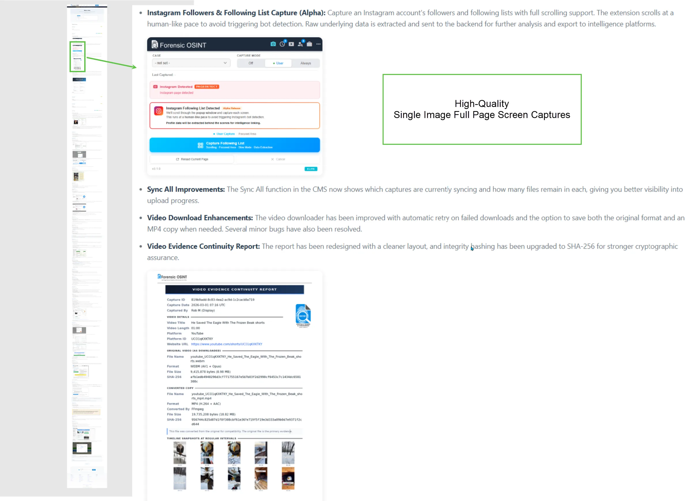 Click to view larger image Example output of a Single Image Full Page Screen Capture