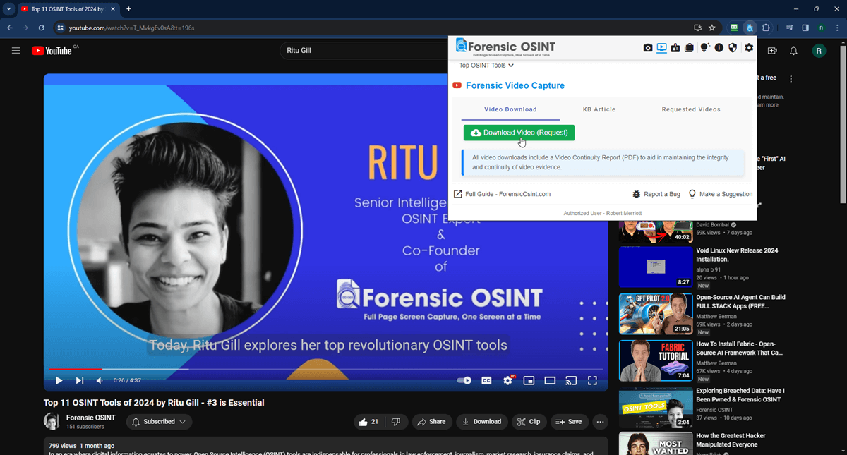 Click to view larger image Open Forensic OSINT Chrome Extension